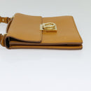 Salvatore Ferragamo Gancini Shoulder Bag Leather 2way Brown Gold Auth 123668-3