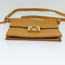 Salvatore Ferragamo Gancini Shoulder Bag Leather 2way Brown Gold Auth 123668-5
