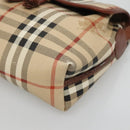 Burberrys Nova Check Shoulder Bag PVC Beige Gold Auth 123676-9