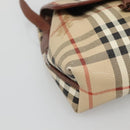 Burberrys Nova Check Shoulder Bag PVC Beige Gold Auth 123676-14