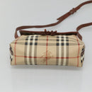Burberrys Nova Check Shoulder Bag PVC Beige Gold Auth 123676-5