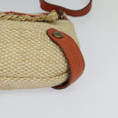 BURBERRY Blue Label Shoulder Bag Straw Beige Auth 123677-14
