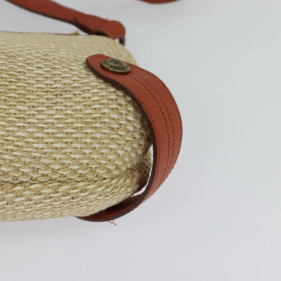 BURBERRY Blue Label Shoulder Bag Straw Beige Auth 123677