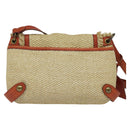 BURBERRY Blue Label Shoulder Bag Straw Beige Auth 123677-2