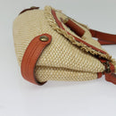 BURBERRY Blue Label Shoulder Bag Straw Beige Auth 123677-4