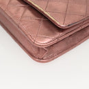 CHANEL Matelasse 2.25 Chain Wallet Shoulder Bag Leather Pink CC Auth 123687-15