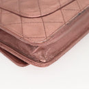 CHANEL Matelasse 2.25 Chain Wallet Shoulder Bag Leather Pink CC Auth 123687-16