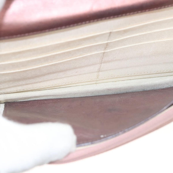 CHANEL Matelasse 2.25 Chain Wallet Shoulder Bag Leather Pink CC Auth 123687