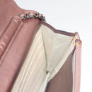 CHANEL Matelasse 2.25 Chain Wallet Shoulder Bag Leather Pink CC Auth 123687-20