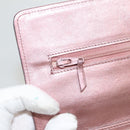 CHANEL Matelasse 2.25 Chain Wallet Shoulder Bag Leather Pink CC Auth 123687-22