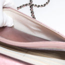 CHANEL Matelasse 2.25 Chain Wallet Shoulder Bag Leather Pink CC Auth 123687-24