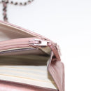 CHANEL Matelasse 2.25 Chain Wallet Shoulder Bag Leather Pink CC Auth 123687-25