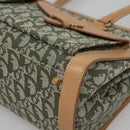 Christian Dior Trotter Canvas Hand Bag Khaki Gold Auth 123689-9