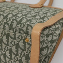Christian Dior Trotter Canvas Hand Bag Khaki Gold Auth 123689-15