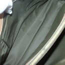 Christian Dior Trotter Canvas Hand Bag Khaki Gold Auth 123689-21