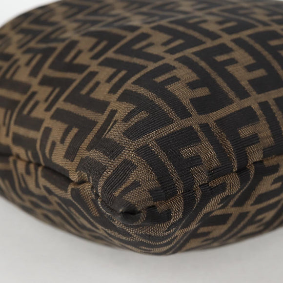 FENDI Zucca Canvas Hand Bag Brown Black Auth 123696V