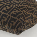 FENDI Zucca Canvas Hand Bag Brown Black Auth 123696V-14