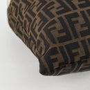 FENDI Zucca Canvas Hand Bag Brown Black Auth 123696V-15