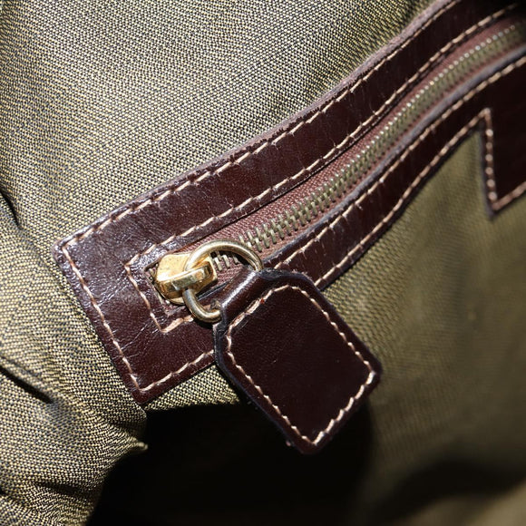 FENDI Zucca Canvas Hand Bag Brown Black Auth 123696V