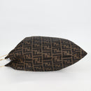 FENDI Zucca Canvas Hand Bag Brown Black Auth 123696V-3