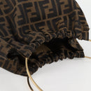 FENDI Zucca Canvas Hand Bag Brown Black Auth 123696V-6