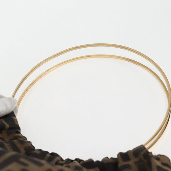 FENDI Zucca Canvas Hand Bag Brown Black Auth 123696V