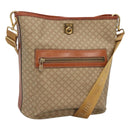 CELINE Macadam Canvas Shoulder Bag Beige Gold Auth 123708-1