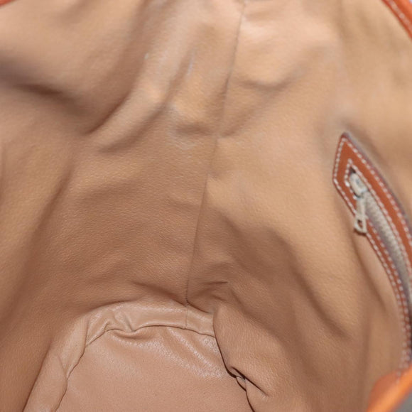 CELINE Macadam Canvas Shoulder Bag Beige Gold Auth 123708