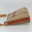 CELINE Macadam Canvas Shoulder Bag Beige Gold Auth 123708-3