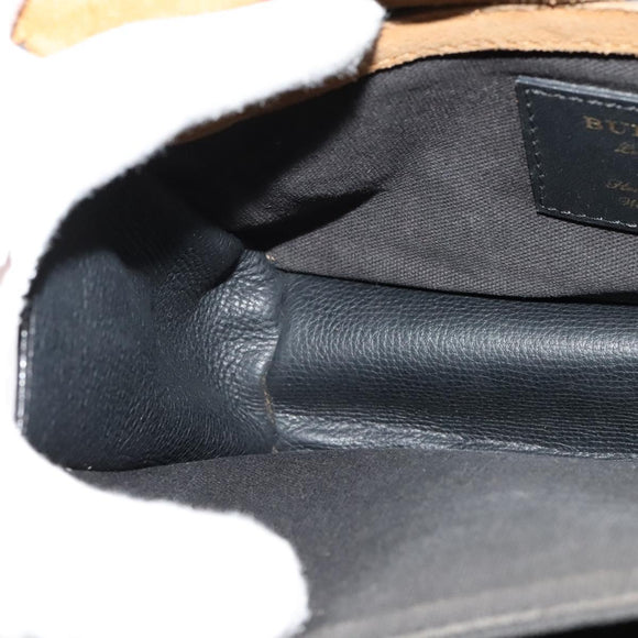 BURBERRY Nova Check Shoulder Bag Canvas Leather Beige Gold Auth 123713