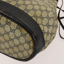 GUCCI GG Supreme Sherry Line Shoulder Bag PVC Navy Gold Red Auth 123716-14