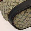 GUCCI GG Supreme Sherry Line Shoulder Bag PVC Navy Gold Red Auth 123716-9