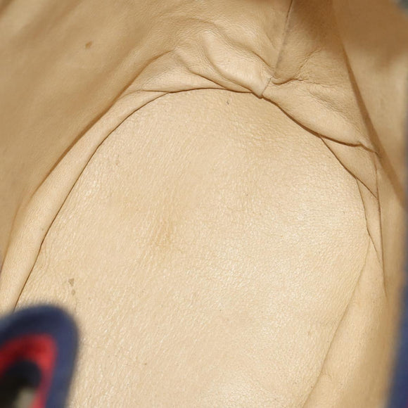 GUCCI GG Supreme Sherry Line Shoulder Bag PVC Navy Gold Red Auth 123716