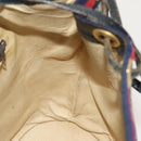 GUCCI GG Supreme Sherry Line Shoulder Bag PVC Navy Gold Red Auth 123716-17