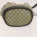 GUCCI GG Supreme Sherry Line Shoulder Bag PVC Navy Gold Red Auth 123716-5