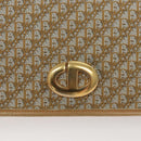 Christian Dior Trotter Canvas Chain Shoulder Bag Beige Gold Auth 123721-18