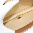 Christian Dior Trotter Canvas Chain Shoulder Bag Beige Gold Auth 123721-12