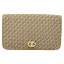 Christian Dior Trotter Canvas Chain Shoulder Bag Beige Gold Auth 123721-13