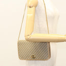 Christian Dior Trotter Canvas Chain Shoulder Bag Beige Gold Auth 123721-22