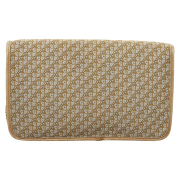 Christian Dior Trotter Canvas Chain Shoulder Bag Beige Gold Auth 123721 - 0