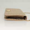 Christian Dior Trotter Canvas Chain Shoulder Bag Beige Gold Auth 123721-3