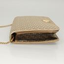 Christian Dior Trotter Canvas Chain Shoulder Bag Beige Gold Auth 123721-4