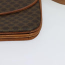 CELINE Macadam Canvas Shoulder Bag PVC Leather Brown Gold Auth 123725-14