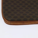 CELINE Macadam Canvas Shoulder Bag PVC Leather Brown Gold Auth 123725-15