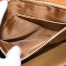 CELINE Macadam Canvas Shoulder Bag PVC Leather Brown Gold Auth 123725-23