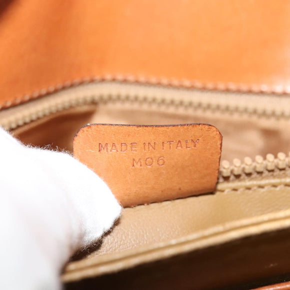 CELINE Macadam Canvas Shoulder Bag PVC Leather Brown Gold Auth 123725