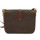 CELINE Macadam Canvas Shoulder Bag PVC Leather Brown Gold Auth 123725-2