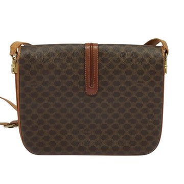CELINE Macadam Canvas Shoulder Bag PVC Leather Brown Gold Auth 123725 - 0