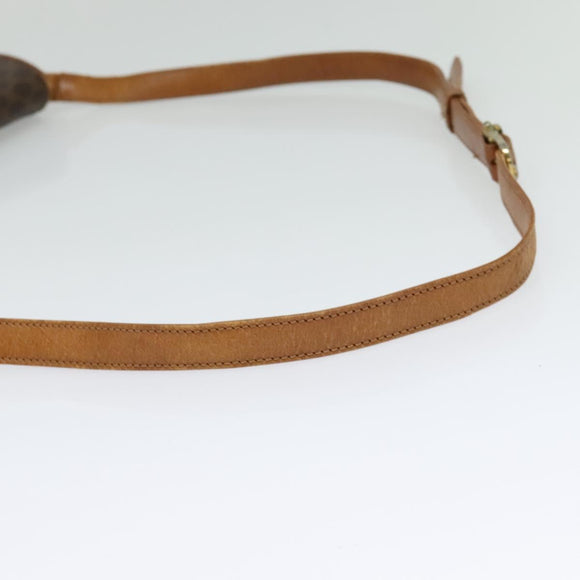 CELINE Macadam Canvas Shoulder Bag PVC Leather Brown Gold Auth 123725