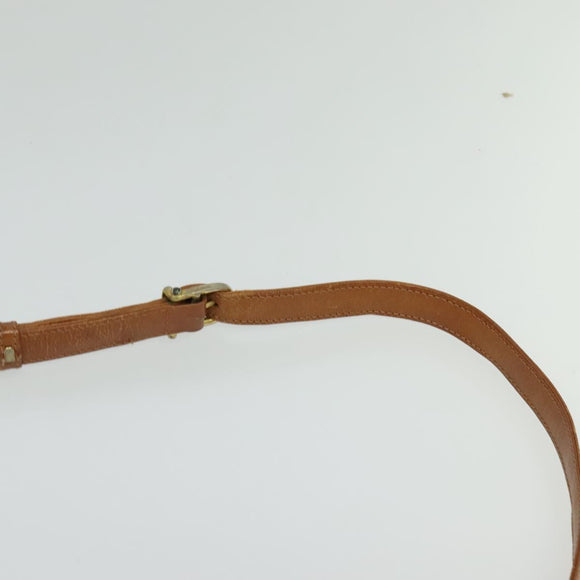 CELINE Macadam Canvas Shoulder Bag PVC Leather Brown Gold Auth 123725